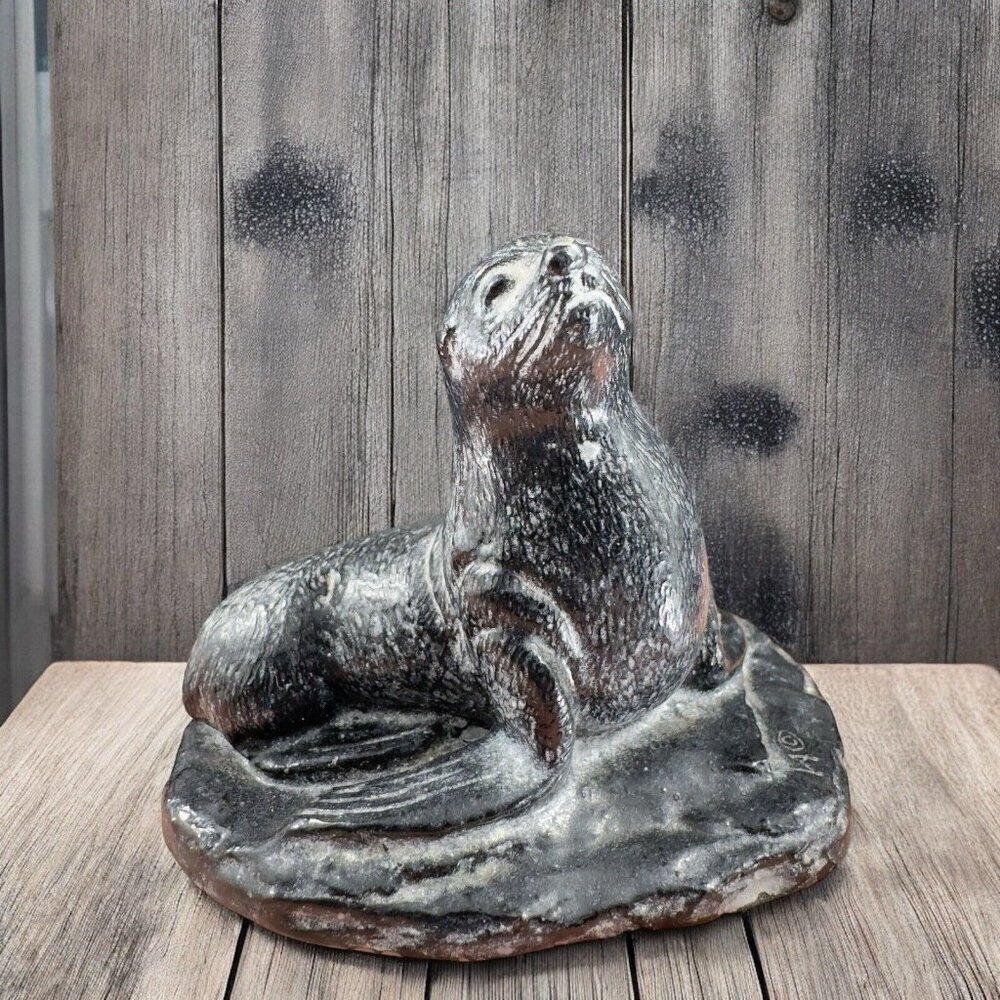 AARDVARK Canada 1970s Resin Figurine Sea Lion Sea Animal Creature Vintage Decor